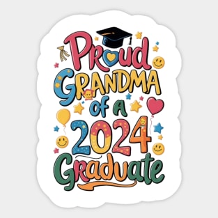 Proud Grandma of a 2024 Graduate Senior Class Graduation Shirts for Family Party Sticker